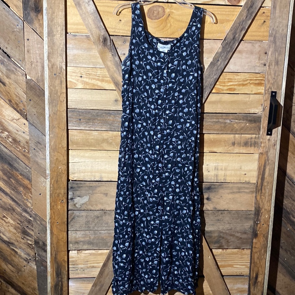 Floral Sleeveless Maxi Dress 90s